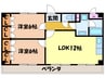 レ－ジュ名西 2LDKの間取り