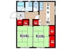 マンション川原 2DKの間取り