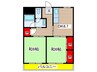 マンション川原 2DKの間取り