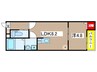ウォ－レン 1LDKの間取り