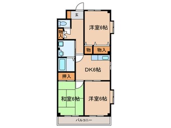 間取図 ﾌｧﾐ-ﾙﾌﾟﾚｾｱ