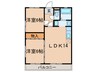 グリ－ン西山 2LDKの間取り
