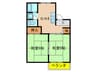 オークラ名西 2DKの間取り