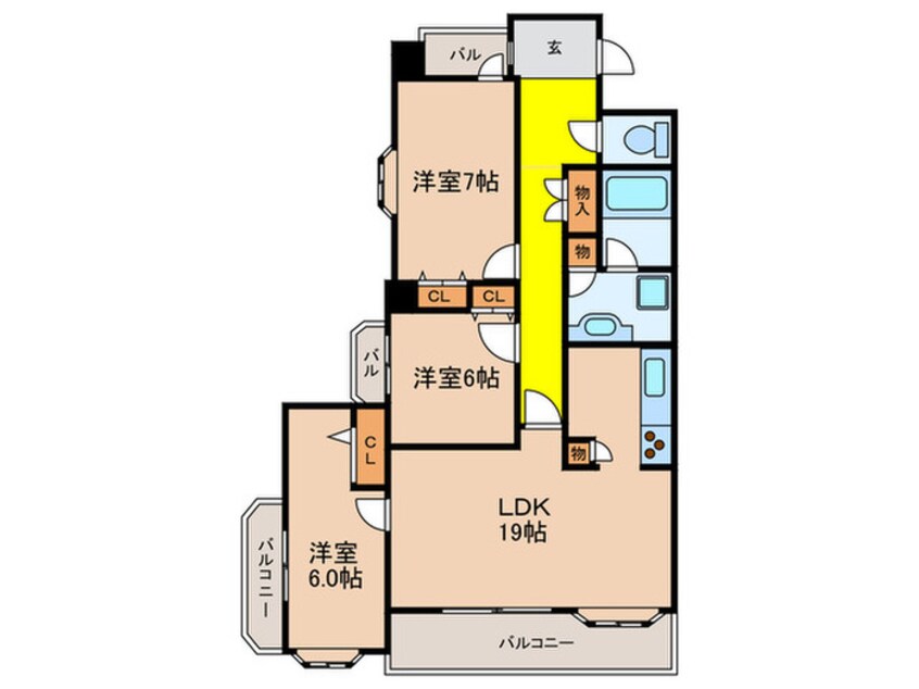 間取図 ﾗｲｵﾝｽﾞｼﾃｨ栄(1001)