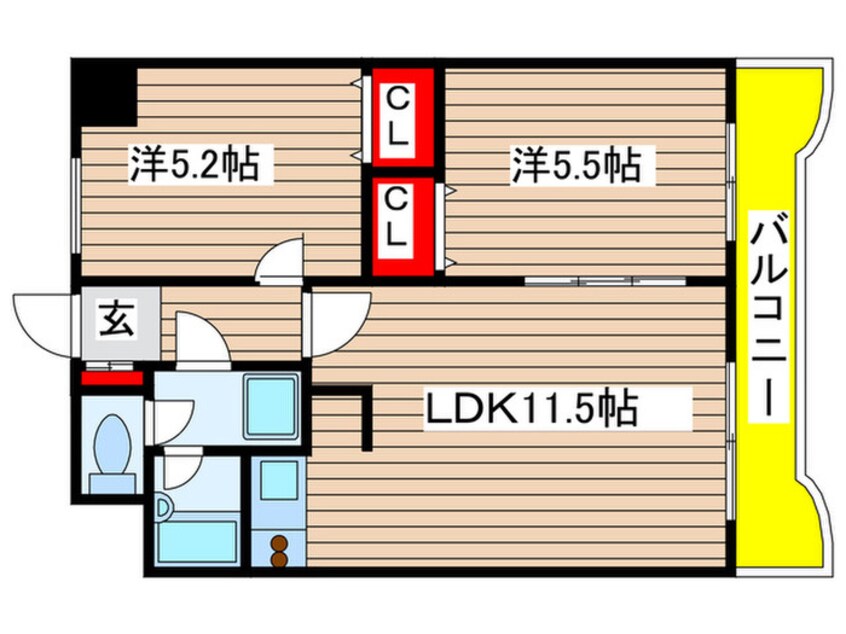 間取図 シャトー村瀬５