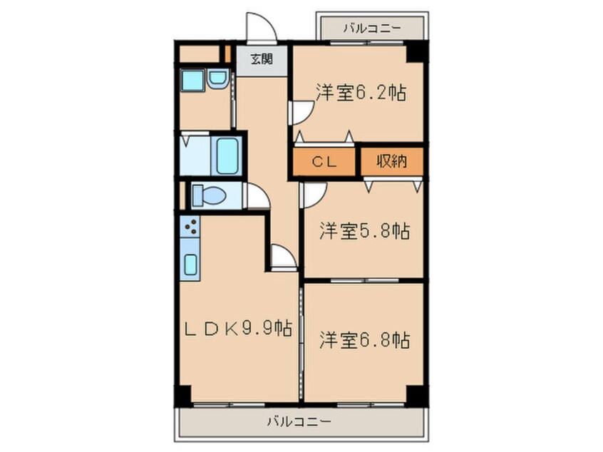 間取図 ベルカーサ東山台Ⅰ