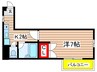 ハーモニアス桜山 1Kの間取り