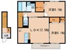 ボヌール・メゾンＢ 2LDKの間取り