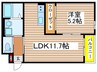 プライムシールド明治 1LDKの間取り