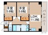 コ－ト明円 2LDKの間取り