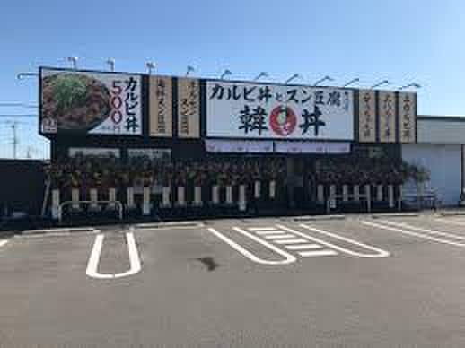 韓丼(その他飲食（ファミレスなど）)まで950m ヴィラニシマチD