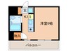 ｸﾞﾘｰﾝｳﾞｨﾗ 1Kの間取り