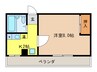 ｸﾞﾘｰﾝｳﾞｨﾗ 1Kの間取り