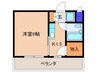 ｸﾞﾘｰﾝｳﾞｨﾗ 1Kの間取り