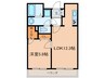 向陽町レジデンス 1LDKの間取り