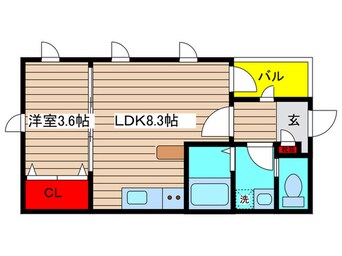 間取図 Caldo道徳公園　b