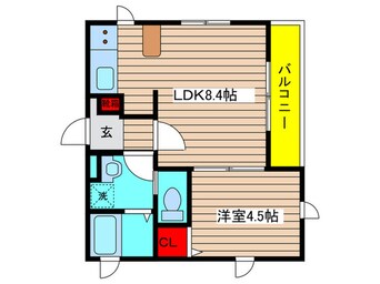 間取図 Caldo道徳公園　b