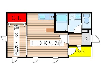 間取図 Caldo道徳公園　b