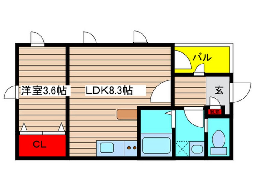 間取図 Caldo道徳公園　a