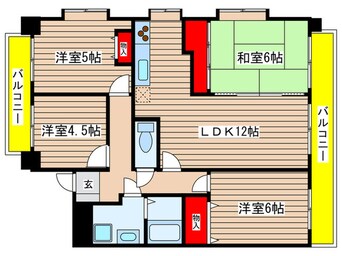 間取図 スカイヒルズ植田(402)