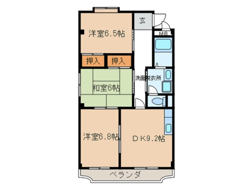 間取図 グリ－ンハイツ大清水