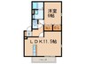 マノワール 1LDKの間取り