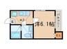エスポワ－ル六番町 1Kの間取り
