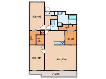 間取図 マルーン白壁