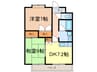 サンフォレスト 2DKの間取り