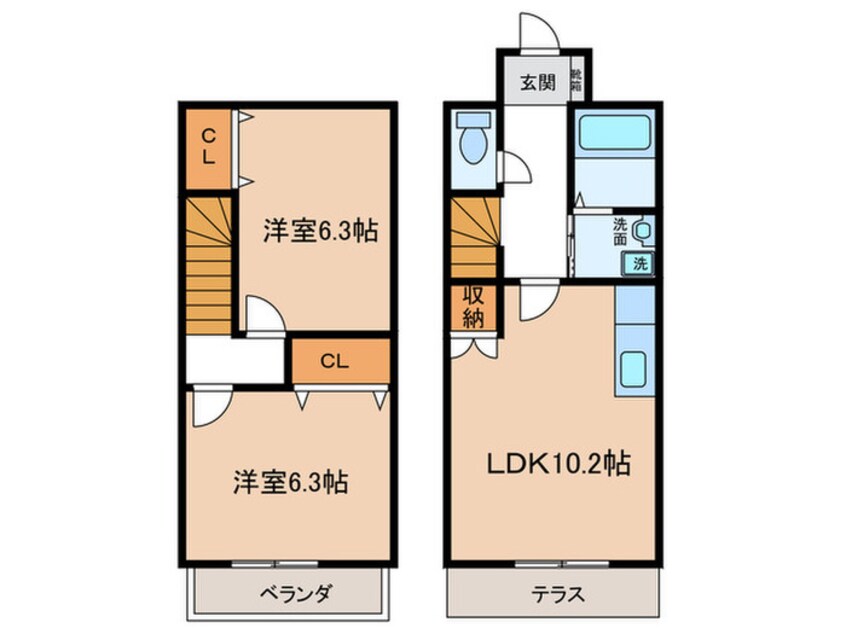 間取図 アプトＩＲＩＢＡ