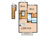 セジュ－ル　ココア 2LDKの間取り