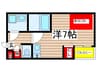 ハーモニーテラス城木町 1Rの間取り
