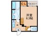 JEUNESSE大宮 1Kの間取り