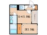ﾊｰﾓﾆｰテラス百船町 1DKの間取り