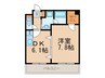 シーズンコート名駅 1DKの間取り