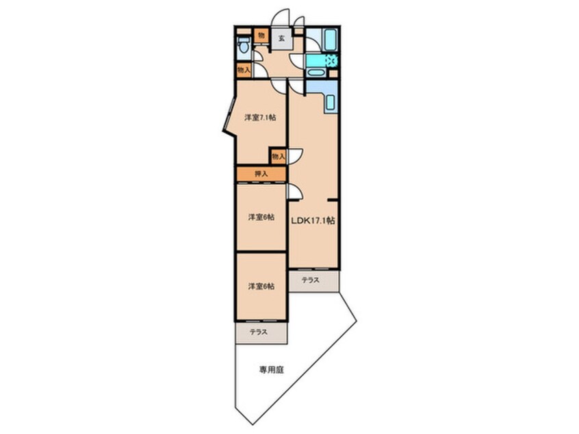 間取図 ﾗｲｵﾝｽﾞﾏﾝｼｮﾝ旭ヶ丘（113）