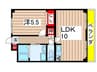 アルフ元宮 1LDKの間取り