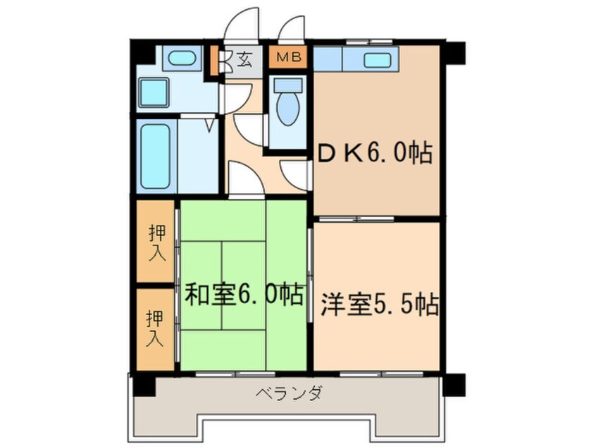 間取図 サンデンハイツ金山