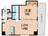 ラディアント　矢場 1LDKの間取り
