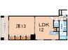 ラディアント　矢場 1LDKの間取り
