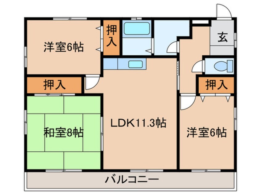 間取図 マ－ベラス栄和Ｂ棟