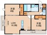 ベルフォンテ雅 2LDKの間取り