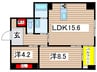 フロ-ラル小桜 2LDKの間取り