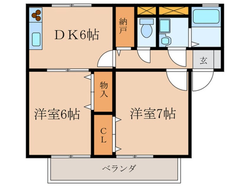 間取図 カ－サクワトロ