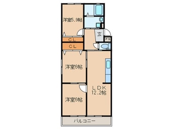 間取図 サニーコート高蔵寺西