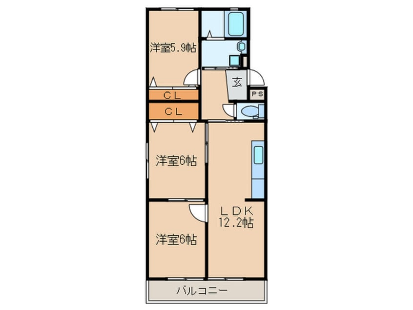 間取図 サニーコート高蔵寺西