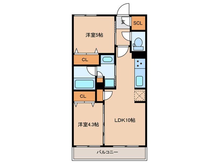 間取り図 ﾌﾟﾚｻﾝｽﾛｼﾞｪ名古屋浅間町(1005)