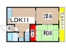 岩田ビル 2LDKの間取り