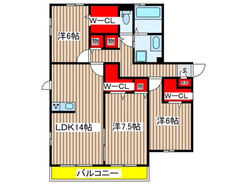 間取図 クレアーレ高峯　B棟