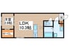 Amirl Premier Heian-dori 1LDKの間取り